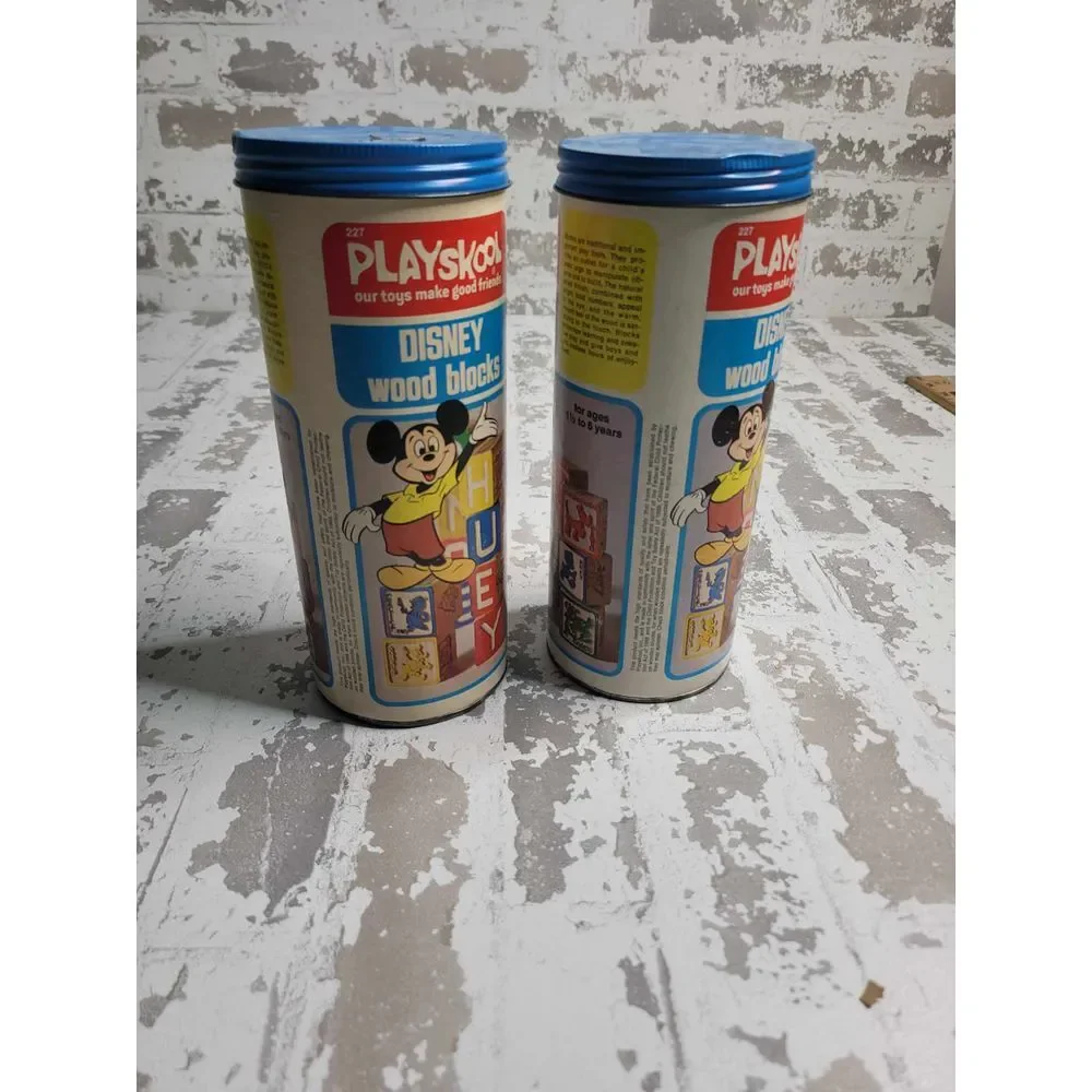 VINTAGE Playskool Disney Wood Blocks‎ x2